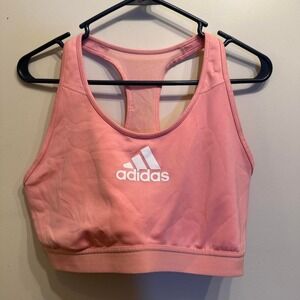 Adidas‎ Sports Bra Pink Women's Large Racerback Logo